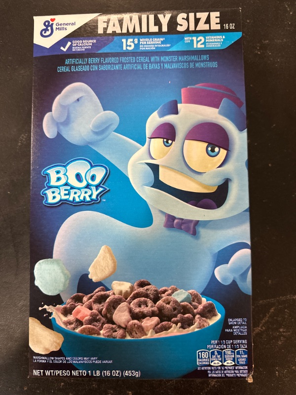 Photo 2 of 3 Pack General Mills Boo Berry Breakfast Cereal, 16 oz Box
