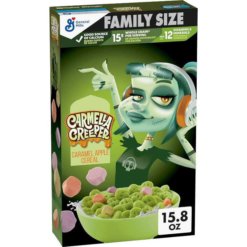 Photo 1 of 3 PACK General Mills Carmella Creeper Zombie Monster Breakfast Cereal Family Size, 15.8 oz
