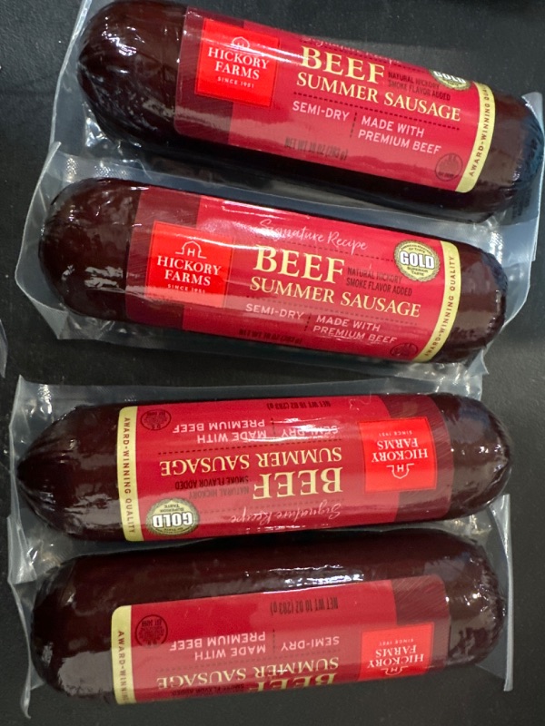 Photo 1 of 4 PACK Semi-Dry Beef Summer Sausage, 10 Oz.

