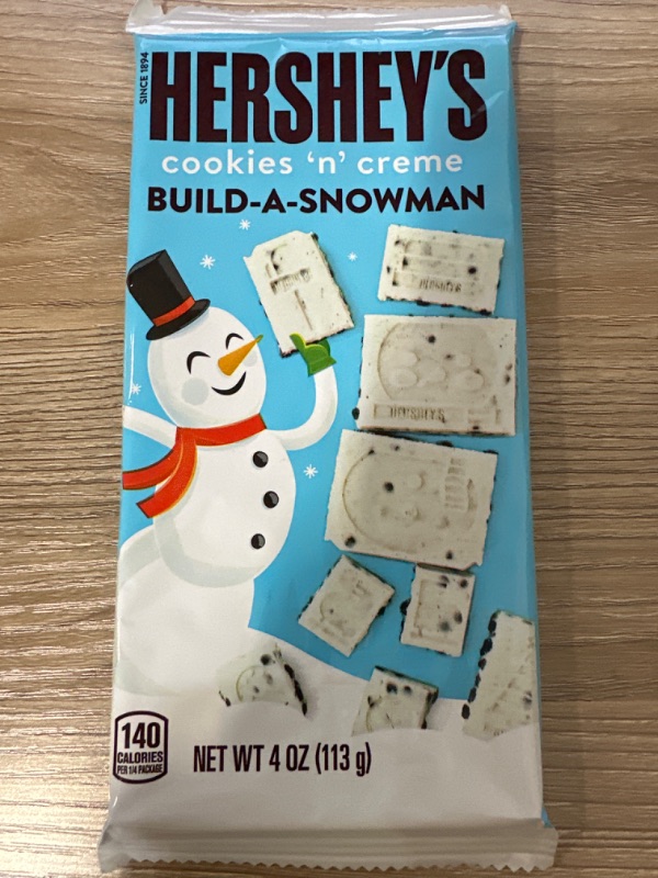 Photo 2 of 12 PACK Hershey S Build-a-Snowman Cookies N Creme Christmas Candy Bar 4 Oz
