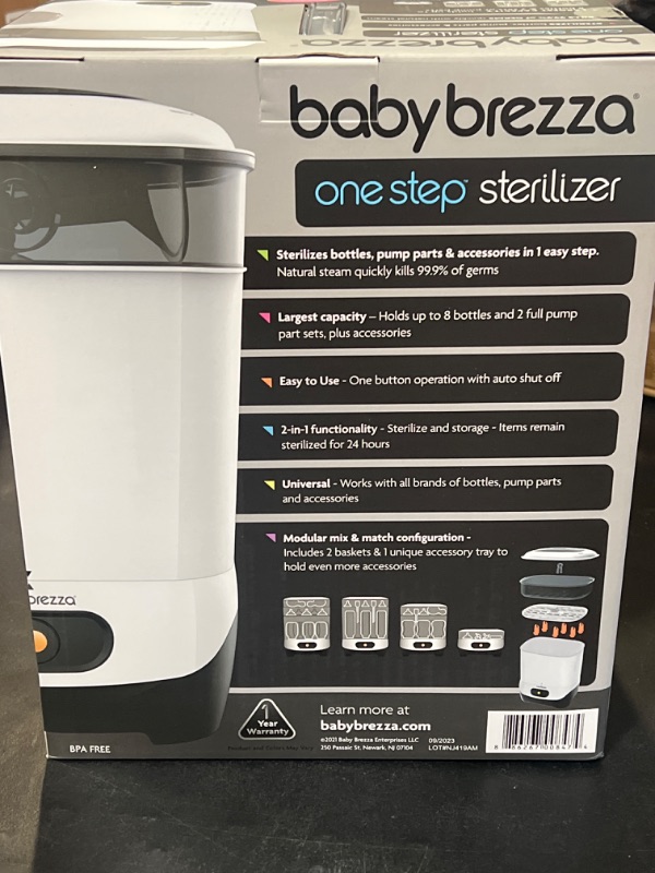 Photo 2 of Baby Brezza 4 in 1 Baby Bottle Sterilizer Machine – Largest Capacity Electric Steam Sterilization – Pacifiers, Breast Pump Parts + Universal Sterilizing for All Bottles: Plastic, Glass, Large, Small