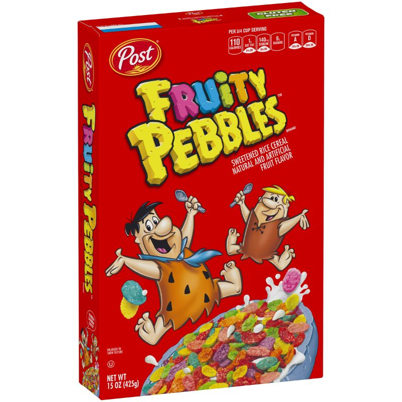 Photo 1 of Post Fruity PEBBLES Cereal Fruity Kids Cereal Gluten Free 15 OZ Large Size Box