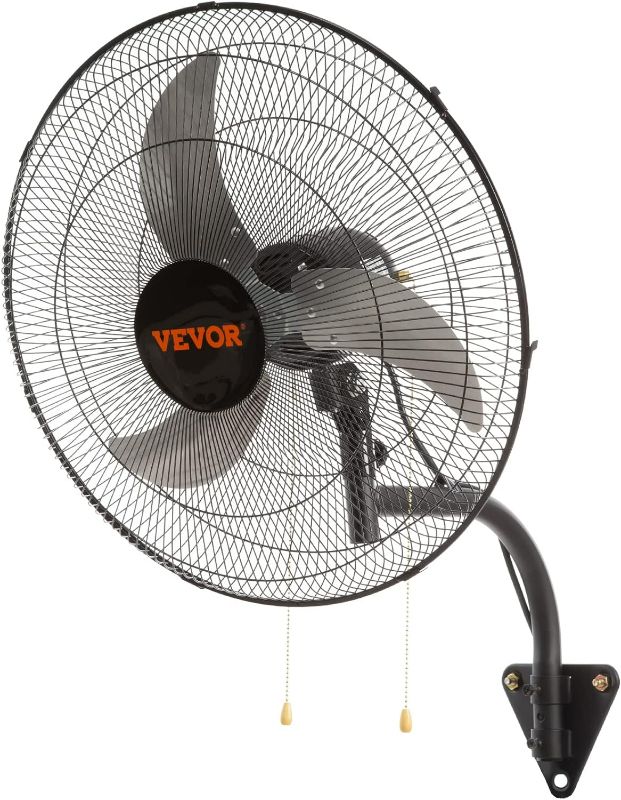 Photo 1 of VEVOR 20 inch Wall Mount Fan Oscillating, 3-speed High Velocity Max. 4650 CFM Industrial Wall Fan for Indoor, Commercial, Residential, Warehouse, Greenhouse, Workshop, Basement, Black, ETL Listed