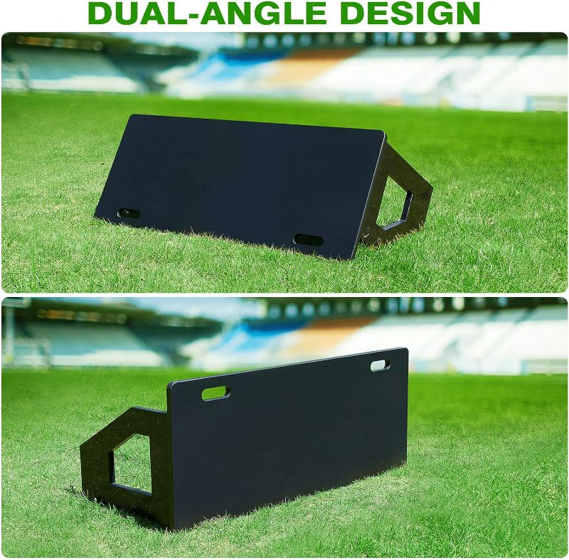 Photo 2 of BJFASTLT Soccer Rebounder Board 40X16 Foldable Soccer Wall with 2 Angles Rebound Board for Passing & Shooting Practice Black 40inch X 16inch
