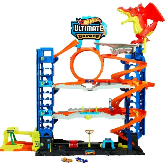 Photo 1 of Hot Wheels City Ultimate Garage Playset with 2 Die-Cast Cars, Toy Storage for 50+ Cars
