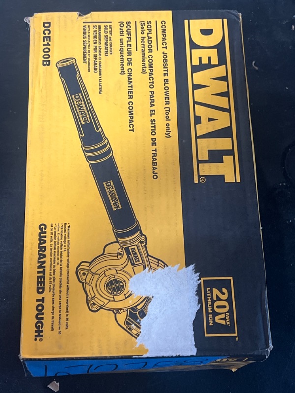 Photo 3 of DEWALT 20V MAX Blower, 100 CFM Airflow, Variable Speed Switch, Includes Trigger Lock, Bare Tool Only (DCE100B) Blower Only