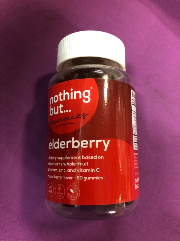 Photo 2 of ?????? ????* Elderberry Gummies, Sambucus - Natural Black Elderberry with Zinc and Vitamin C for Adults and Kids, Supplement and Vegan, 60 Elderberry Immune Support Gummies  bb 12/2023