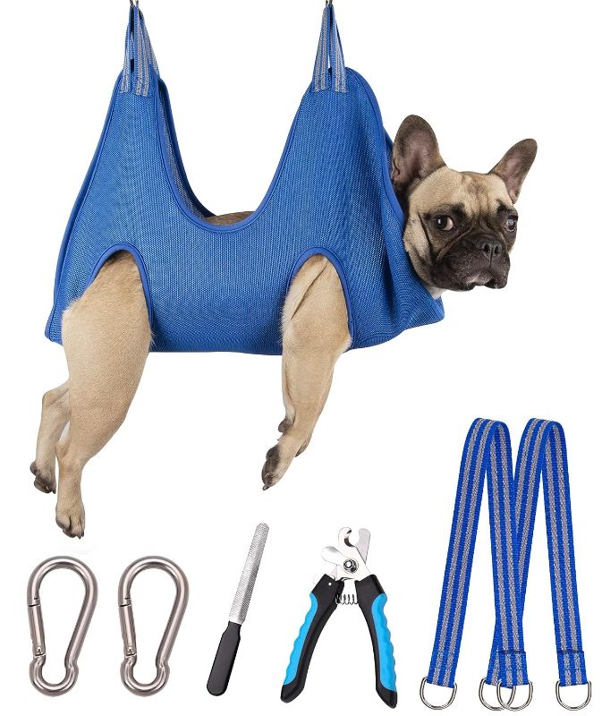 Photo 1 of  Pet Grooming Hammock Harness with Nail Clippers/Trimmer, Nail File,Dog Nail Hammock, Dog Grooming Sling for Nail Trimming/Clipping