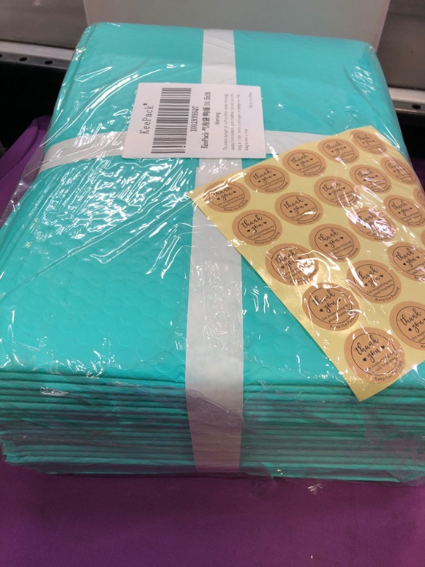 Photo 2 of KeePack Bubble Mailers 10.5x15 Inch,Teal,25-pack