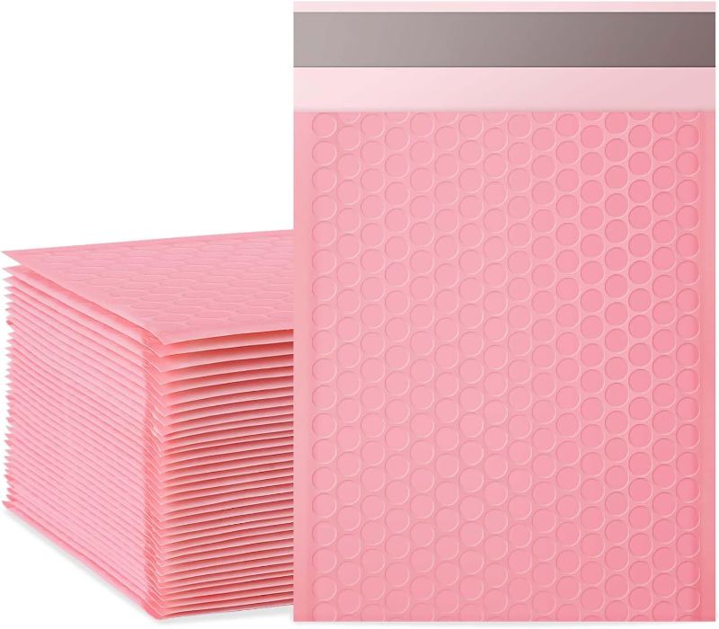 Photo 1 of Bubble Mailers, 8.5x11 Inch Padded Bubble Mailers Pack of 50 Bubble Envelopes Opaque Self Seal Adhesive Waterproof Bags for Shipping and Packaging (Pink, 8.5x11-50Pc)