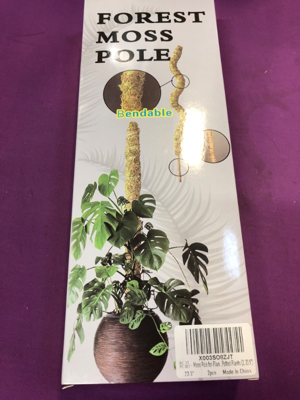 Photo 2 of 2 Pack Moss Pole, 23.5 Inch Bendable Moss Pole for Plants Monstera, Moss Poles for Climbing Plants Indoor, Coir Plant Pole Sticks Support Stakes for Potted Plants, Pothos, Philodendron