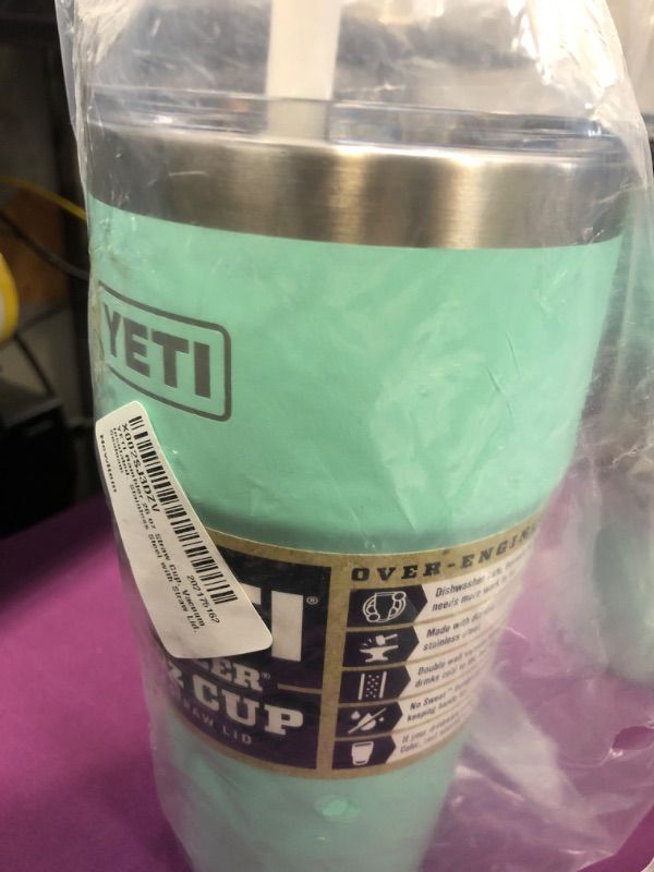 Photo 2 of YETI Rambler 26 oz Straw Cup, Vacuum Insulated, Stainless Steel with Straw Lid, Seafoam