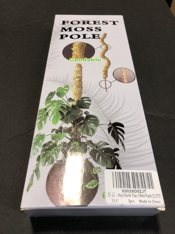 Photo 2 of 2 Pack Moss Pole, 28 Inch Bendable Moss Pole for Plants Monstera, Moss Poles for Climbing Plants Indoor, Coir Plant Pole Sticks Support Stakes for Potted Plants, Pothos, Philodendron