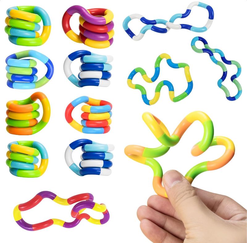 Photo 1 of 8pc Fidget Toys for Kids, Boys, Girls, Adults BOZILY Sensory Fidget Toys, Relaxation, ,Anxiety Stress Relief, Decompression-Squeeze, Twist, Chain Spinner Alternative Gift(8 Pack)