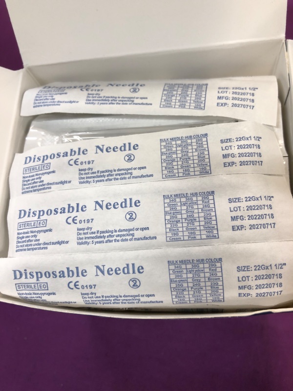 Photo 2 of 100 PCS DISPOSABLE NEEDLES