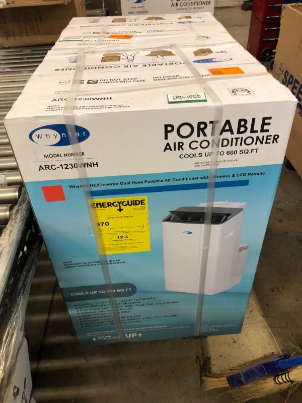 Photo 4 of 12,000 BTU Portable Air Conditioner Cools 600 Sq. Ft. with Heater and Smart Wi-Fi in White
