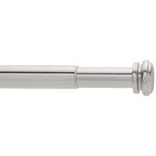 Photo 1 of 36 in. - 72 in. Mix and Match Telescoping 1 in. Single Curtain Rod in Brushed Nickel
