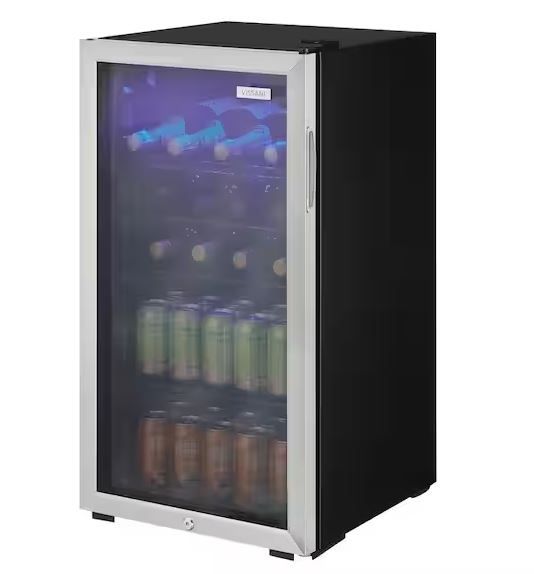 Photo 1 of 17.5 in. 24-Bottle Wine or 117-Can Beverage Cooler in Stainless Steel
