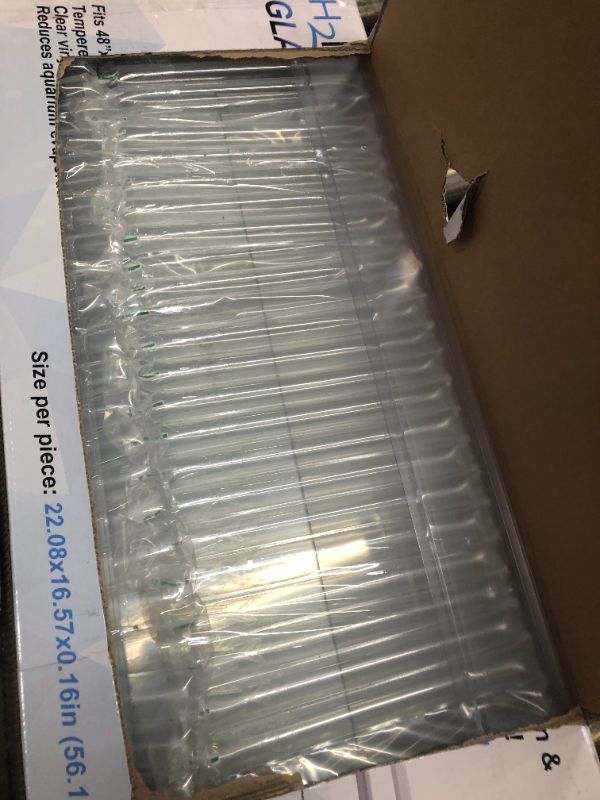 View 2 of H2Pro Glass Canopy 2 Piece Set for Aqueon All Glass 75/90/110 Gallon 48x18 Aquarium Fish Tank (Each Piece Measure 22.08 x 16.57 x 0.16in)