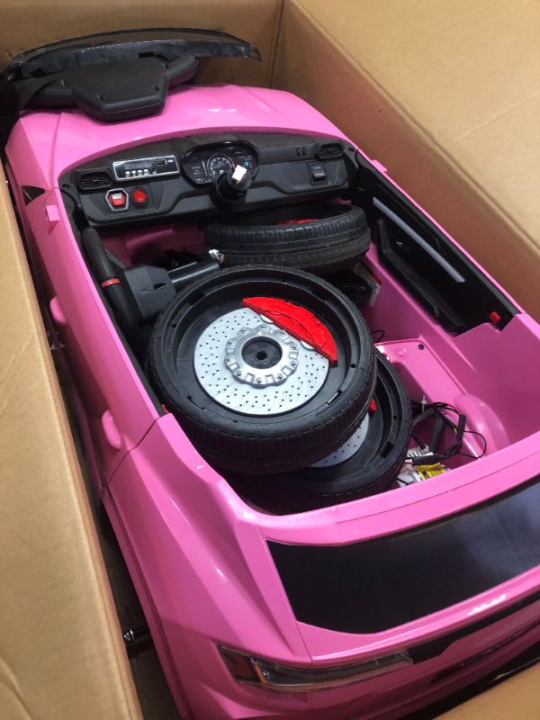 Photo 2 of Licensed Lamborghini Urus 12V Ride On Car with Remote Control, LED Lights, Horn, Radio, USB/AUX Music Play, Opening Door & Spring Suspension, Kids Lamborghini Electric Car Truck Vehicle, Pink