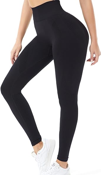 Photo 1 of LEEKEWAY Workout Leggings for Women, Butt Lifting Scrunch Leggings Seamless Tummy Control Yoga Pants High Waist Activewear
