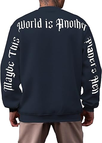 Photo 1 of KELLORENA Men's Graphic Crewneck Sweatshirt Long Sleeve Casual Active Pullover Shirt Tops