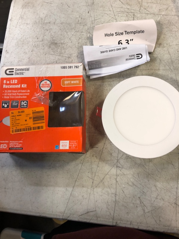 Photo 1 of 6 in. White Flush Round Wet Rated LED Integrated Recessed Lighting Kit