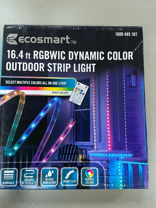 Photo 1 of EcoSmart 16.4 ft Color Changing Dimmable Linkable Plug-In LED Strip Light
