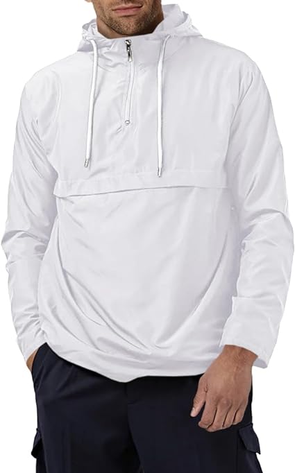 Photo 1 of Gafeng Mens Quarter-Zip Pullover Sport Jacket WHITE MEDIUM