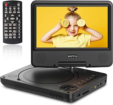 Photo 2 of WONNIE 9.5" Portable DVD Player for Kids and Car with 7.5" Swivel Screen, 4-6 Hours Rechargeable Battery, Regions Free, AV in/Out, Support USB/SD Card/Sync TV
