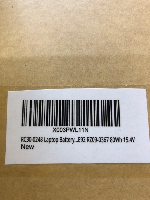 Photo 2 of RC30-0248 Laptop Battery E92 RZ09-0367 80Wh 15.4V