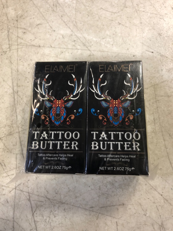 Photo 2 of 2pack Tattoo Aftercare Butter Balm, 2.6 oz, Old & New Tattoo Moisturizer Healing Brightener for Color Enhance, Natural Organic Tattoo Cream EXP 01/05/26
