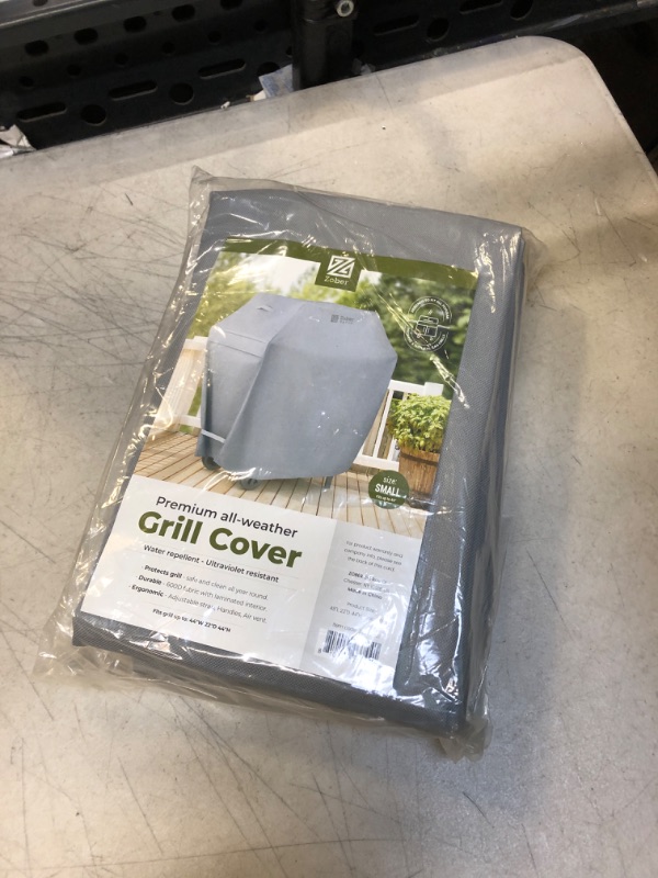 Photo 2 of Zober BBQ Grill Cover - 44 Inch Waterproof Double Layered Fits Weber Gas Grill Cover Charbroil Grill & Smoker - Gas Grill Covers w/ Air Vents, Dual Handles - 600D Oxford Fabric, Gray 44 Inch Gray