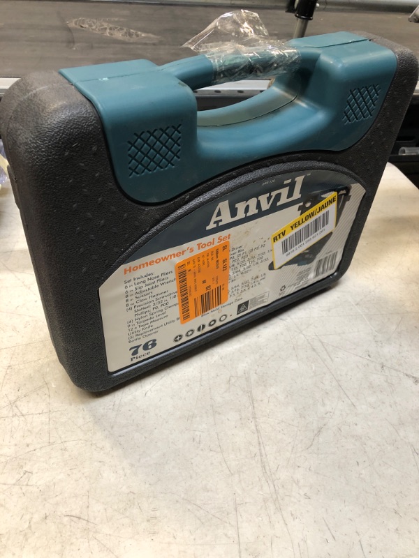 Photo 3 of Anvil A76HOS 76 Piece Homeowner’s Tool Set w/ Scissors, Pliers, Hammer, Screwdrivers, and More (Bi-Fold Plastic Carrying Case Included)