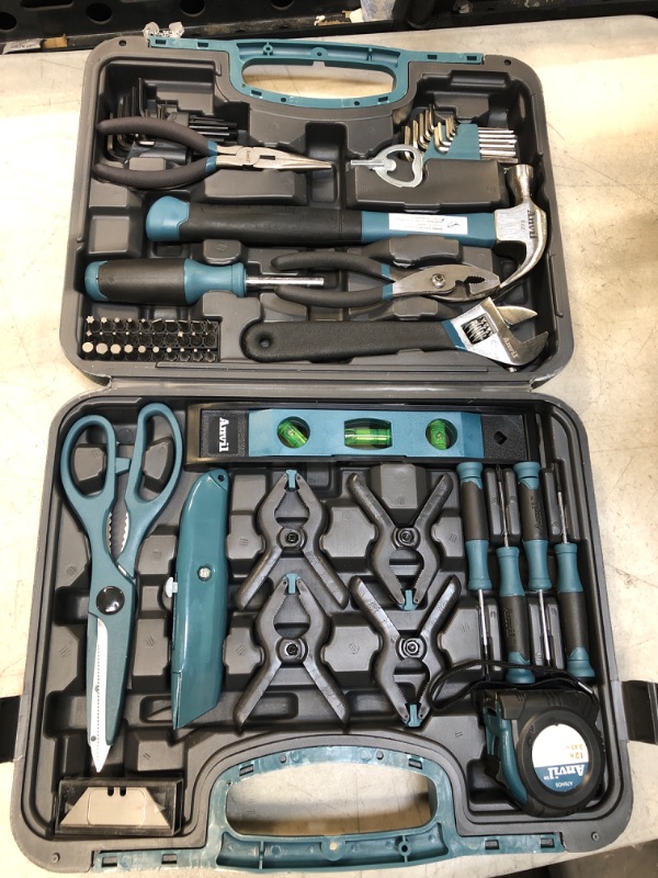 Photo 2 of Anvil A76HOS 76 Piece Homeowner’s Tool Set w/ Scissors, Pliers, Hammer, Screwdrivers, and More (Bi-Fold Plastic Carrying Case Included)