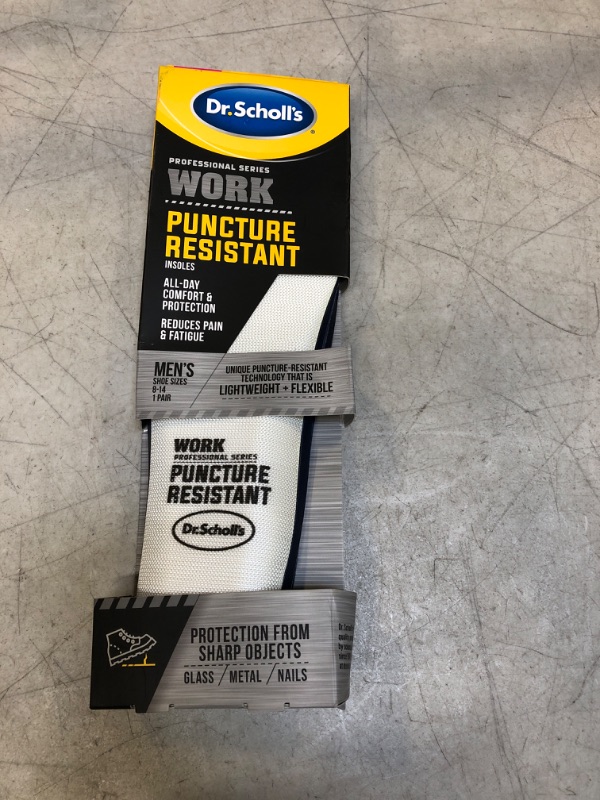 Photo 2 of Dr. Scholl's Professional Series Work Puncture Resistant Insoles, Men's 8-14, Trim to Fit Puncture Resistant Men's 8-14