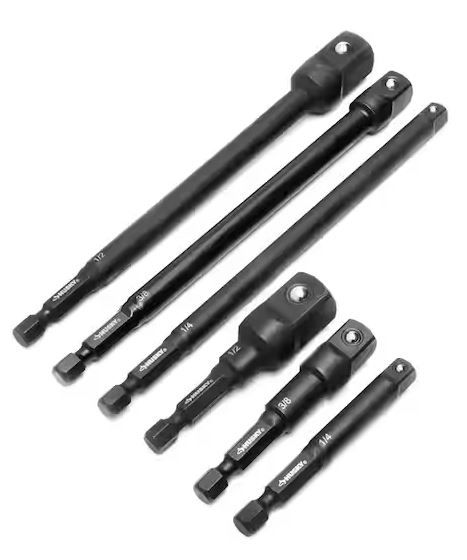 Photo 1 of 1/4 in. Drive Impact Driver Socket Adapter Set (6-Piece)
