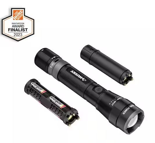 Photo 1 of 2500 Lumens Dual Power LED Rechargeable Focusing Flashlight with Rechargeable Battery and USB-C Cable Included
