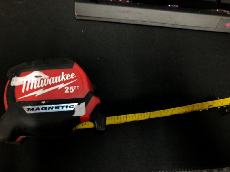 Photo 2 of 25 ft. x 1-1/16 in. Compact Magnetic Tape Measure with 15 ft. Reach
