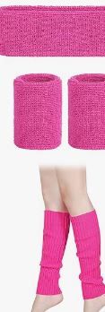 Photo 1 of 80S KNOT LEG WARMERS KNEE HIGH SOCKS HOT PINK 