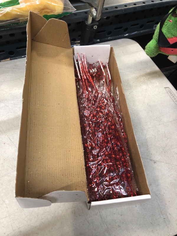 Photo 2 of 30-Pack Christmas Picks and Sprays Red Artificial Glitter Berry Stems Branches Twigs Sticks Sprigs Christmas Tree Decorations, Ornaments for Garland, Wreath, Flowers and Tree Topper