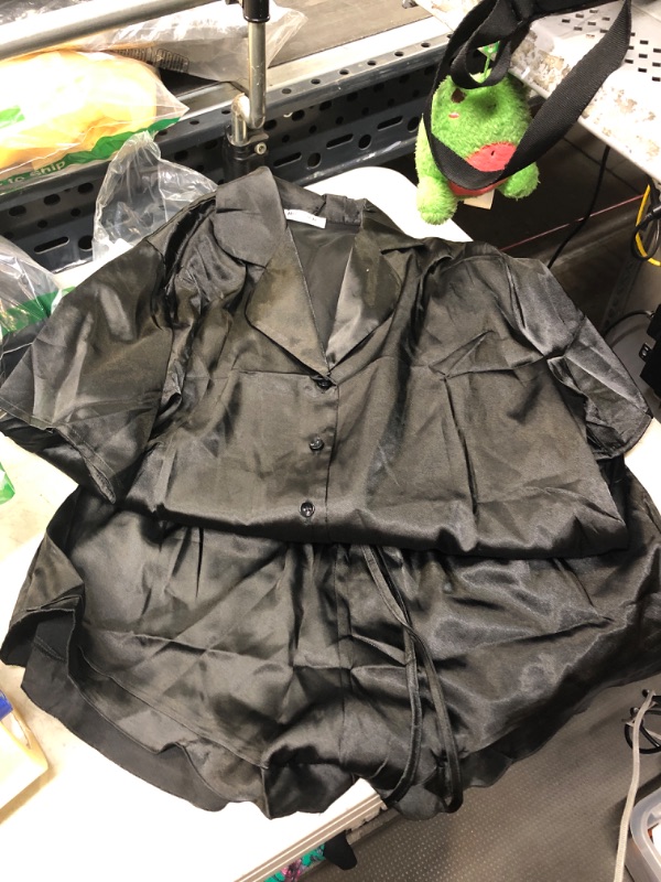 Photo 1 of BLACK SILK PAJAMAS SET ( LARGE ) 