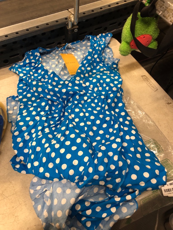 Photo 1 of BLUE AND WHITE POKA DOT DRESS ( SIZE: LARGE ) 