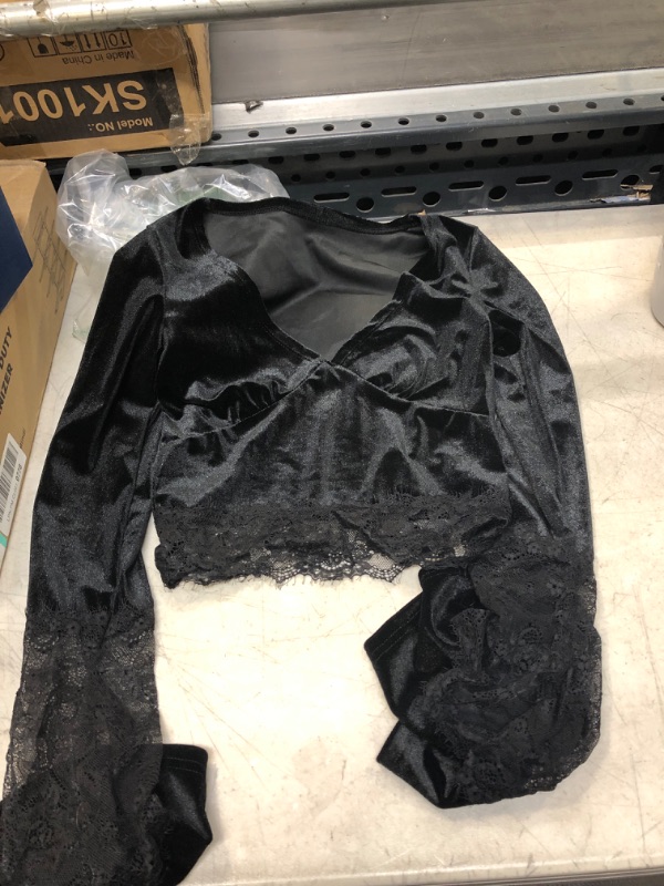 Photo 1 of BLACK VELVET CROP TOP ( SIZE: SMALL ) 