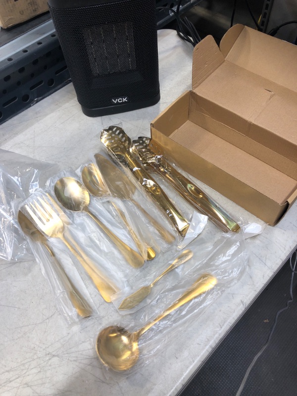 Photo 1 of 9 PC GOLD UTENSIL SET 