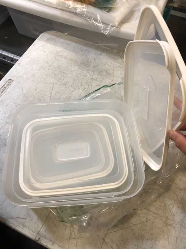 Photo 1 of 5 PCS PLASTIC STORAGE CONTAINERS