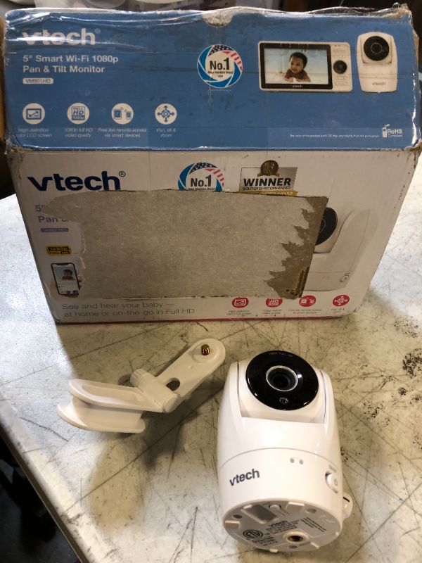 Photo 2 of USED - MISSING SCREENVTech Upgraded Smart WiFi Baby Monitor VM901, 5-inch 720p Display, 1080p Camera, HD NightVision, Fully Remote Pan Tilt Zoom, 2-Way Talk, Free Smart Phone App, Works with iOS, Android