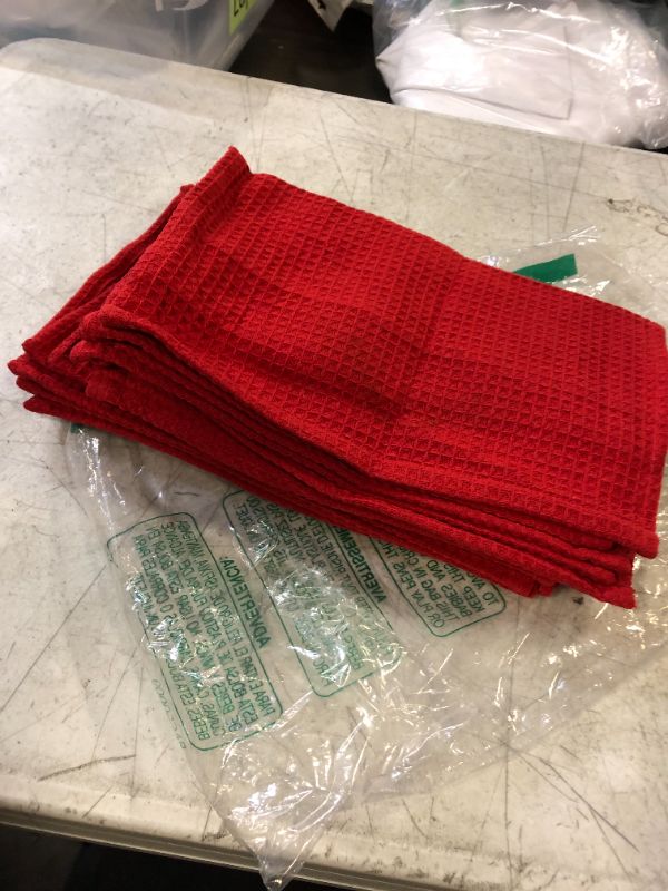 Photo 1 of 12 PCS HAND TOWELS RED