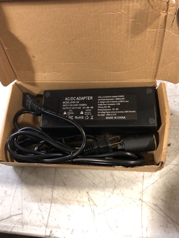 Photo 1 of Facmogu AC 100-240V to DC 12V 10A 120W Power Adapter with Female Car Cigarette Lighter Socket, AC to DC Switching Power Supply with US Plug, Amp Voltage Converter Transformer for Car Powered Devices
