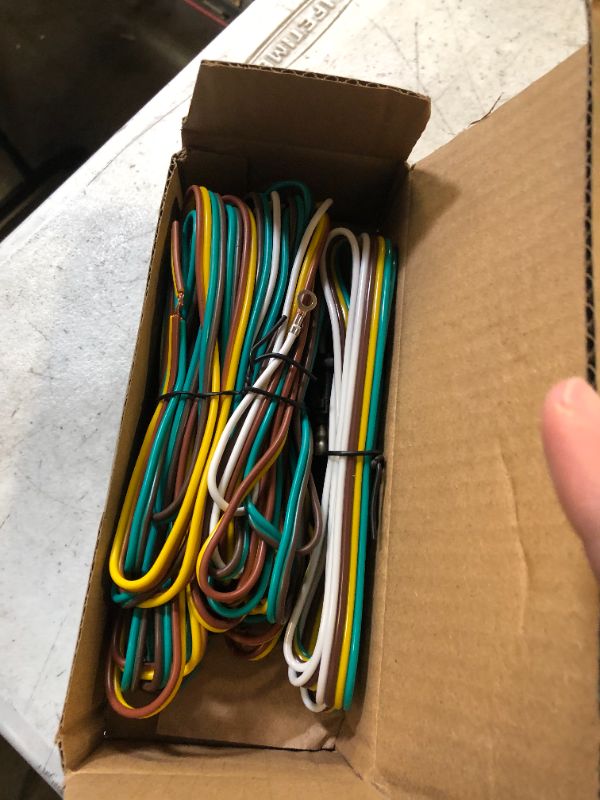 Photo 2 of Trailer Wiring Harness Kit, 4 Flat 4 Pin 25ft Trailer Light Wiring Kit, Wishbone Style, 18AWG Color Coded Trailer Wiring Fit for Utility Trailer Boat UTV Trailer Lights and Wiring Kit